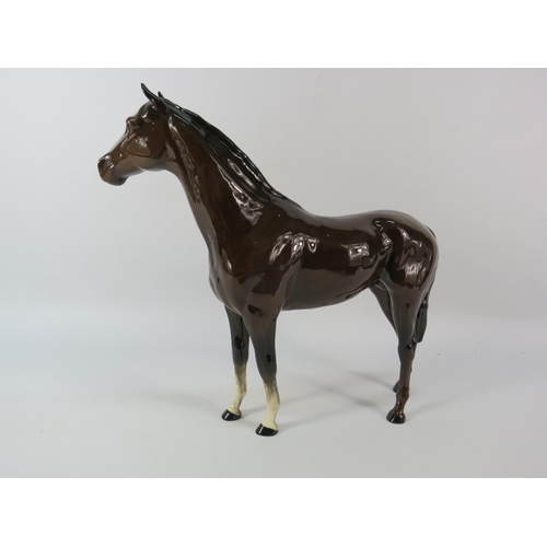 2 - Large brown Beswick race horse, 11 3/4