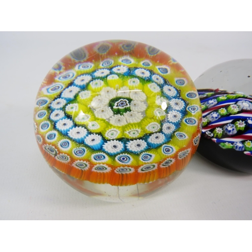 24 - Caithness Limited edition Regency Strip Millefiori Paperweight 369 of 1000 plus one other Millefiori... 