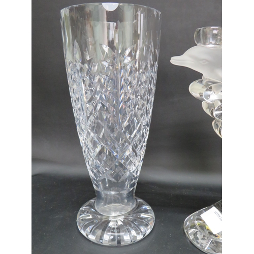 32 - Large Royal Doulton crystal glass vase, 10