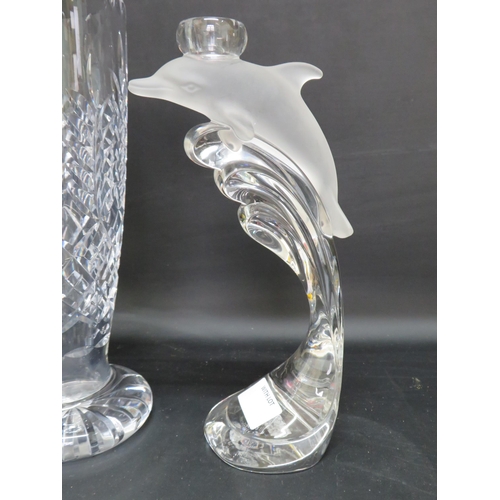 32 - Large Royal Doulton crystal glass vase, 10