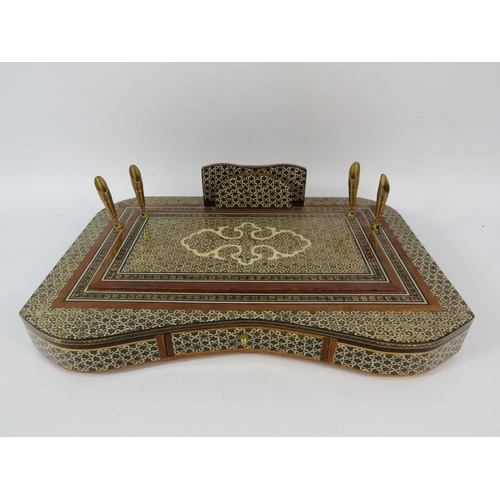 40 - Persian Marquetry Khatam Kari Desk tidy with drawer, 13.5