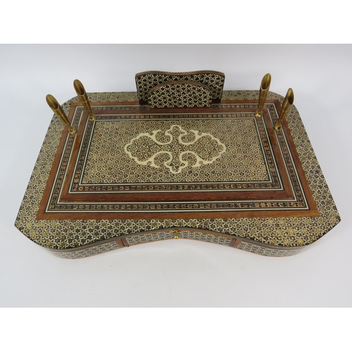 40 - Persian Marquetry Khatam Kari Desk tidy with drawer, 13.5