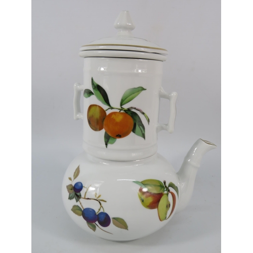 41 - Royal Worcester Evesham infuser teapot.