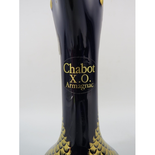 46 - Vintage Chabot Armagnac limited edition cobalt blue and gold decanter in  the form of a duck by Limo... 