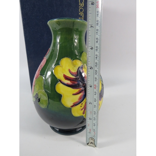 63 - Moorcroft Hibiscus Pattern vase, 8