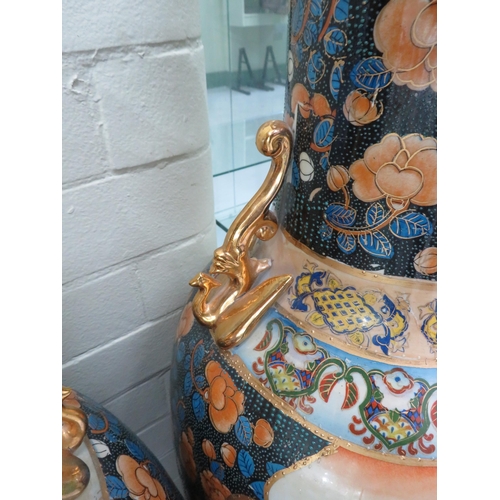 90 - Pair of oriental floor vases, 35.5