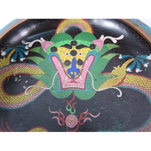 94 - Selection of Chinese Cloisonne bowl, pin dishes and napkin rings, the largest bowl measures 12