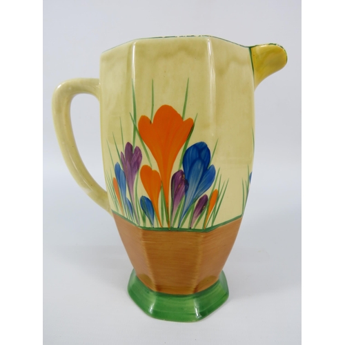 106 - Clarice Cliff Bizarre crocus pattern jug, 6