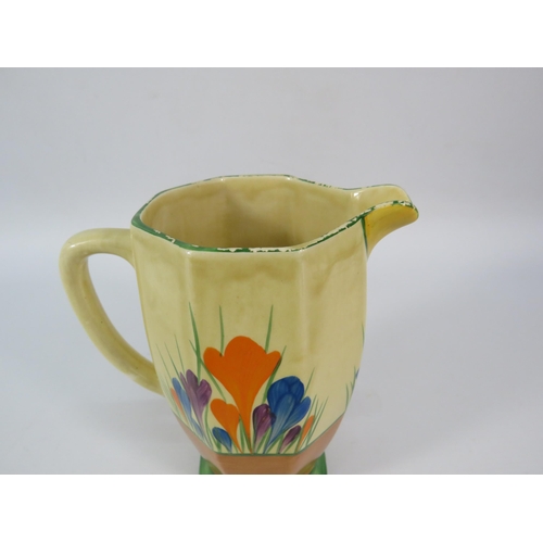 106 - Clarice Cliff Bizarre crocus pattern jug, 6