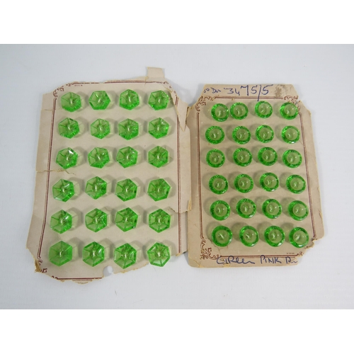 125 - Two sets of Uranium glass buttons, 48 in total