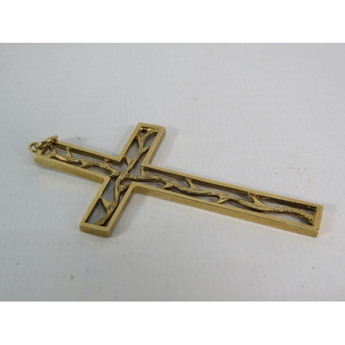 158 - Large 9ct Gold Crucifix pendant 6cm by 3 cm, 5.4 grams.