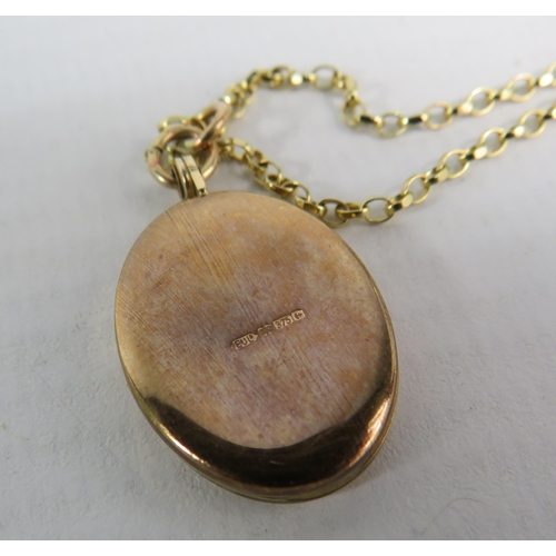 169 - 9ct Gold Oval Locket on a 18