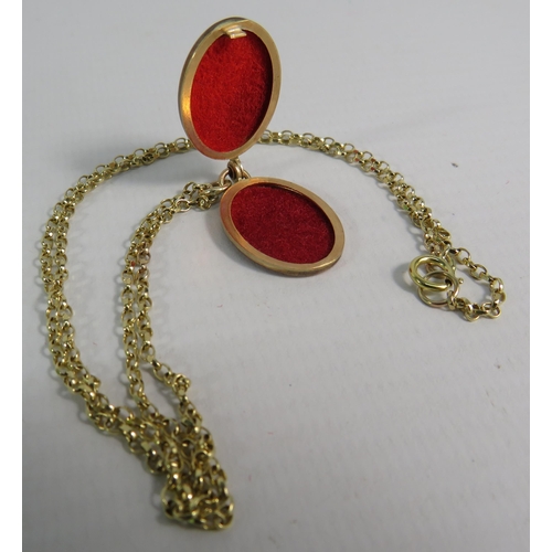 169 - 9ct Gold Oval Locket on a 18