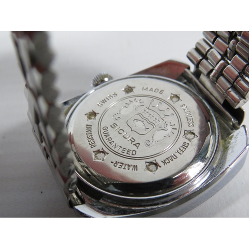 197 - Gents Sicura 17 jewel mens wristwatchin running order.