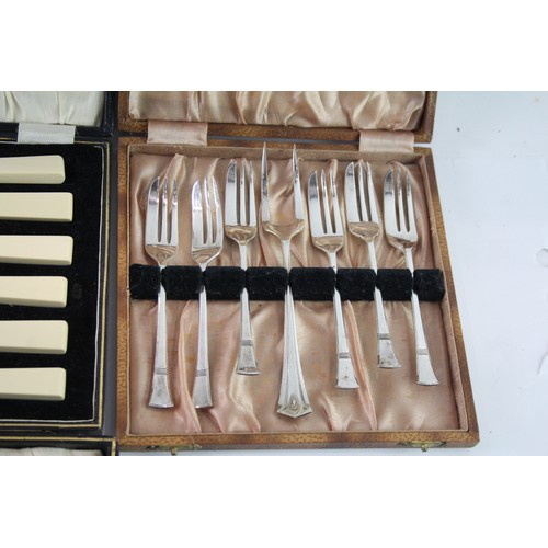 548 - Vintage Silver Plate Cutlery Sets Inc Serving, Fish Dining Set, Etc x 4 3079g 2306487