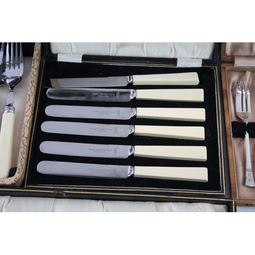 548 - Vintage Silver Plate Cutlery Sets Inc Serving, Fish Dining Set, Etc x 4 3079g 2306487