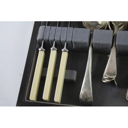 549 - Antique Silver Plate Cutlery Set 40 Piece Wooden Canteen 3467g 2235741