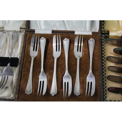 552 - Assorted Cutlery Sets Silver Plated Vintage Fork Mother of Pearl Joblot 1500g 2306419