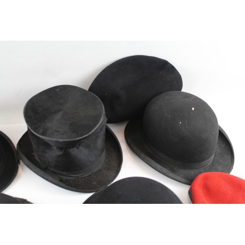 561 - Assorted Hats Inc Vintage, Bowler, Fez, Top Hat, Beret, Etc   639781