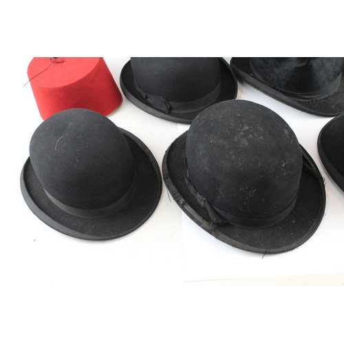 561 - Assorted Hats Inc Vintage, Bowler, Fez, Top Hat, Beret, Etc   639781