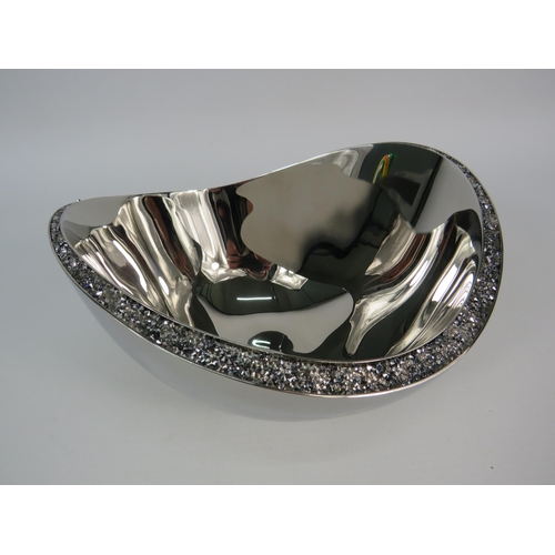 203 - Swarovski Minera silver bowl, 6 1/4