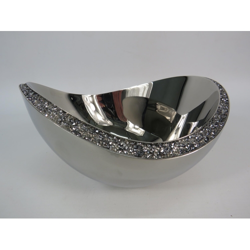 203 - Swarovski Minera silver bowl, 6 1/4