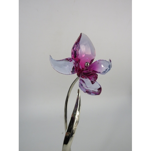 214 - Swarovski crystal Paradise flower Dorora Fuschsia Rain with box, no 681 542.