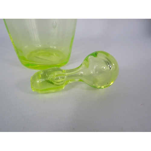 215 - Vintage Vaseline Uranium glass decanter, 8 1/4