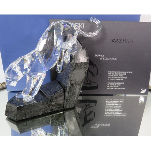 218 - Swarovski crystal Soulmates Panther, Power of Elegance with certificate and box. No 874 337.