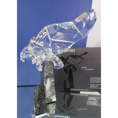 219 - Swarovski crystal Soulmates Eagle, Wings of Liberty with certificate and box. No 874 456.