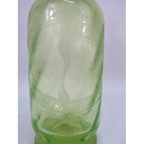 222 - French Uranium glass soda syphon G Giffon, 11 3/4