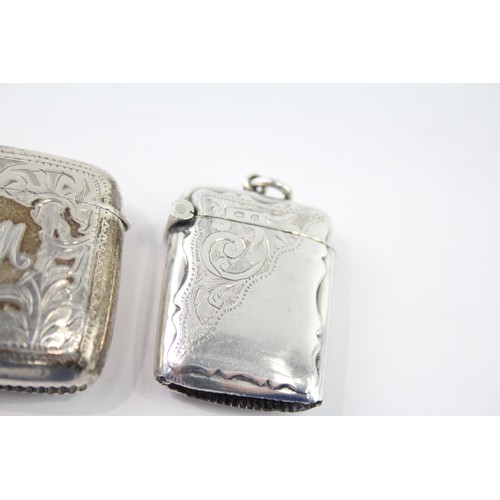 585 - 3 x Antique .925 Sterling Silver Vesta Cases Inc Edwardian 62g 2331486