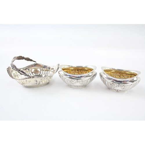 595 - 3 xAntique /  Vintage .925 Sterling Silver Condiment Dishes (57g) 2331475