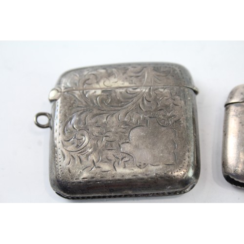 596 - 3 x Antique .925 Sterling Silver Vesta Cases Inc Edwardian 67g 2331487