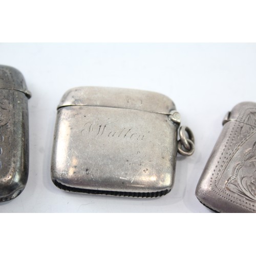 596 - 3 x Antique .925 Sterling Silver Vesta Cases Inc Edwardian 67g 2331487