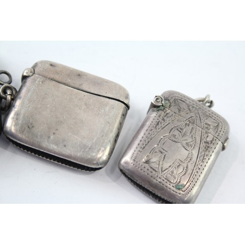 596 - 3 x Antique .925 Sterling Silver Vesta Cases Inc Edwardian 67g 2331487