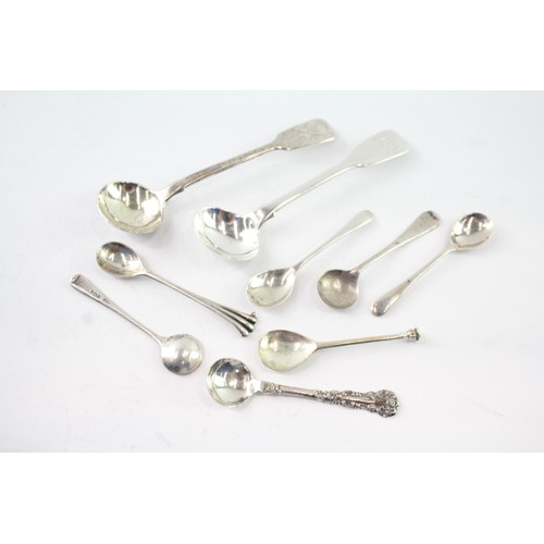 597 - 9 x Antique / Vintage .925 Sterling Silver Condiment Spoons Inc Georgian Etc 51g 2331446