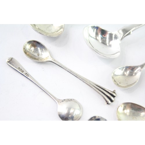 597 - 9 x Antique / Vintage .925 Sterling Silver Condiment Spoons Inc Georgian Etc 51g 2331446