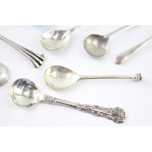 597 - 9 x Antique / Vintage .925 Sterling Silver Condiment Spoons Inc Georgian Etc 51g 2331446