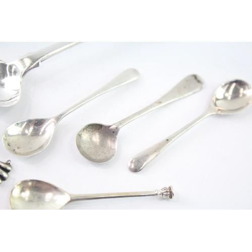 597 - 9 x Antique / Vintage .925 Sterling Silver Condiment Spoons Inc Georgian Etc 51g 2331446