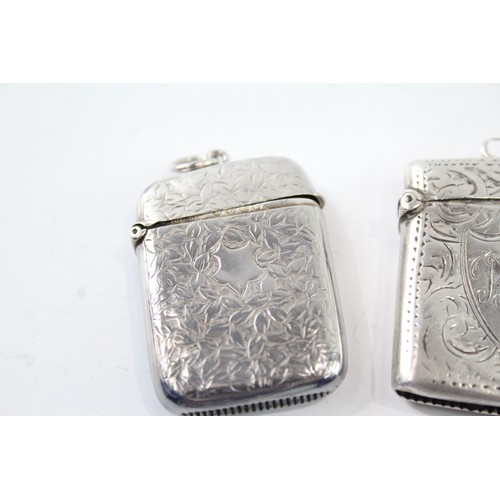 604 - 3 x Antique .925 Sterling Silver Vesta Cases Inc Victorian 46g 2331469