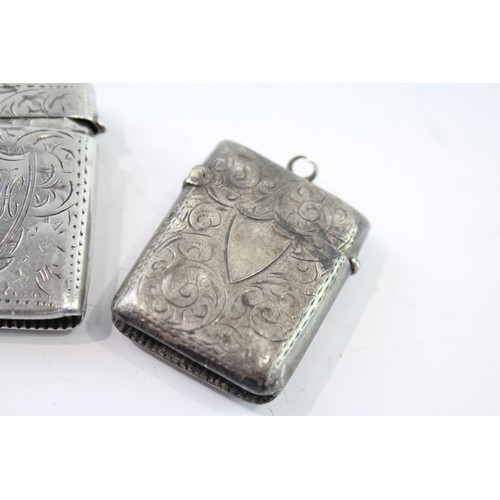 604 - 3 x Antique .925 Sterling Silver Vesta Cases Inc Victorian 46g 2331469