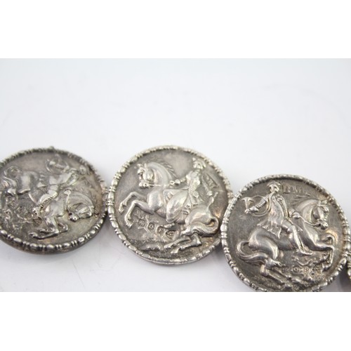 608 - 4 x Antique Victorian Hallmarked .925 Sterling Silver Figural Buttons 15g 2331462