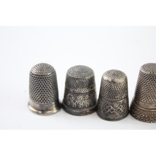 613 - 6 x Antique / Vintage .925 Sterling Silver Thimbles Inc Charles Horner 23g 2331460