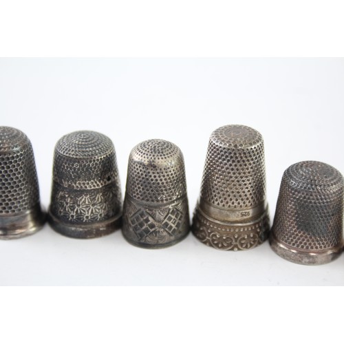 613 - 6 x Antique / Vintage .925 Sterling Silver Thimbles Inc Charles Horner 23g 2331460