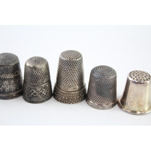 613 - 6 x Antique / Vintage .925 Sterling Silver Thimbles Inc Charles Horner 23g 2331460