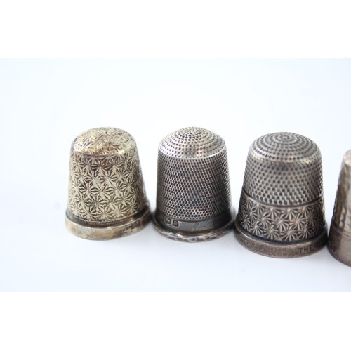 617 - 6 x Antique / Vintage .925 Sterling Silver Thimbles Inc Charles Horner 24g 2331461