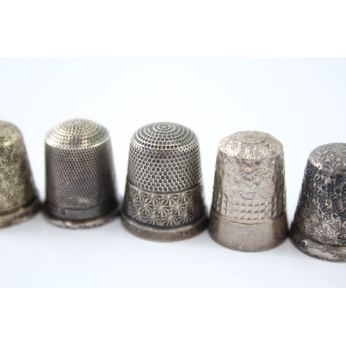 617 - 6 x Antique / Vintage .925 Sterling Silver Thimbles Inc Charles Horner 24g 2331461