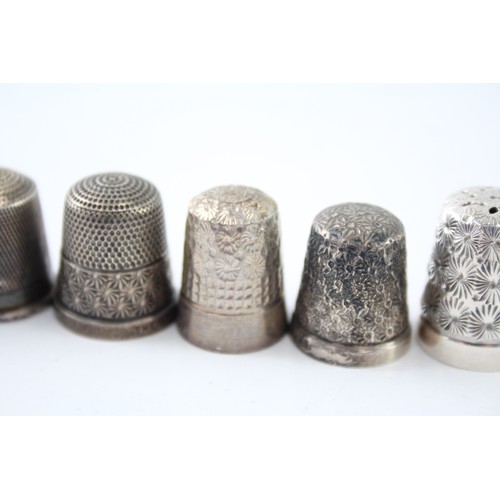 617 - 6 x Antique / Vintage .925 Sterling Silver Thimbles Inc Charles Horner 24g 2331461