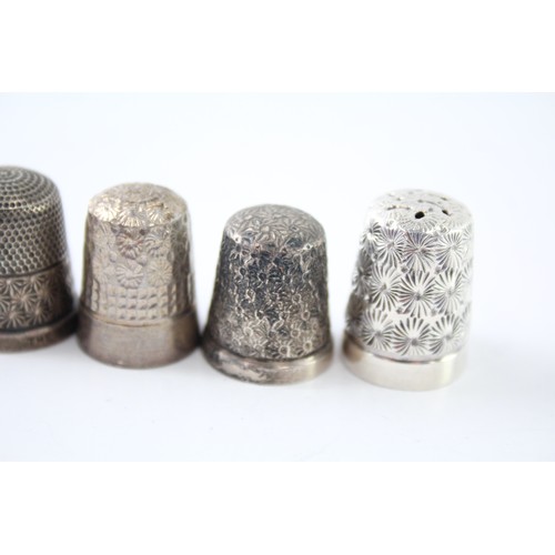 617 - 6 x Antique / Vintage .925 Sterling Silver Thimbles Inc Charles Horner 24g 2331461